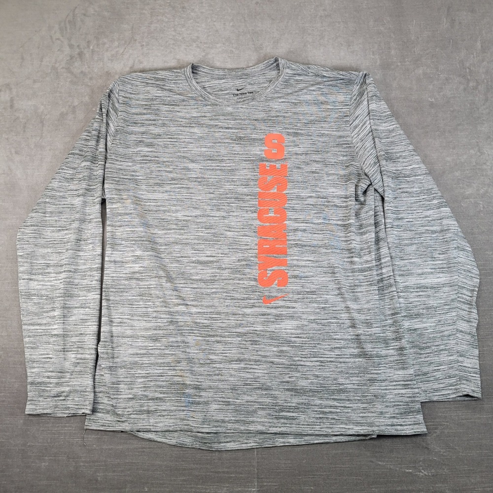 Nike Dri-Fit Long Sleeve Shirt Mens XL Gray Syracuse Player Issued Heathered